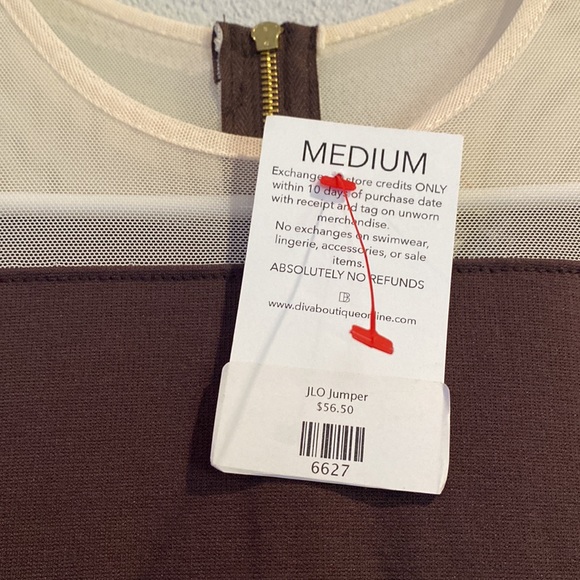 Brown and nude jumpsuit. - Picture 9 of 11